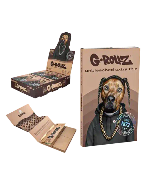 G-Rollz | Pets Rock ‘Rap’ Unbleached — 50 1 1/4Papers + Tips & Tray