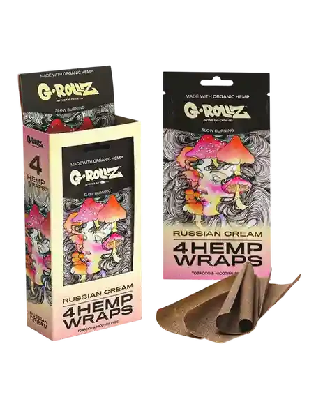 Hârtie pentru țigări G-Rollz | 4x ‘Russian Cream’ Hemp Wraps