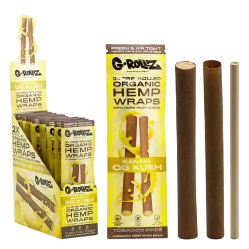 2x Banana OG Kush Pre-Rolled Hemp Wraps
