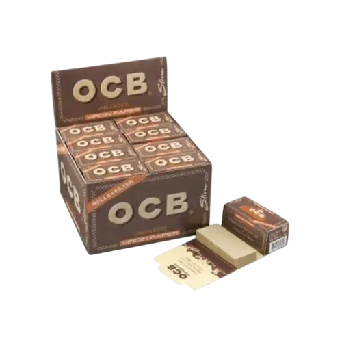 OCB Virgin Rolls SLIM UNBLEACH + hârtie TIPS