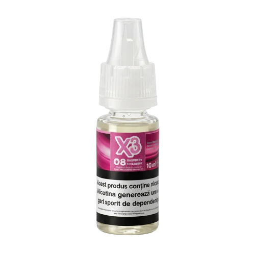 X3 E-Liquid 10 ml. Raspberry Ice Cream Strawberry #8